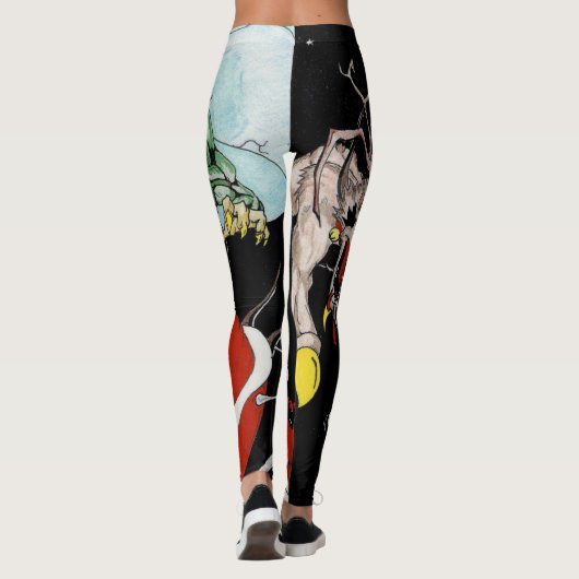 Kerst nachtmerrie Aangepaste Leggings (Achterkant)