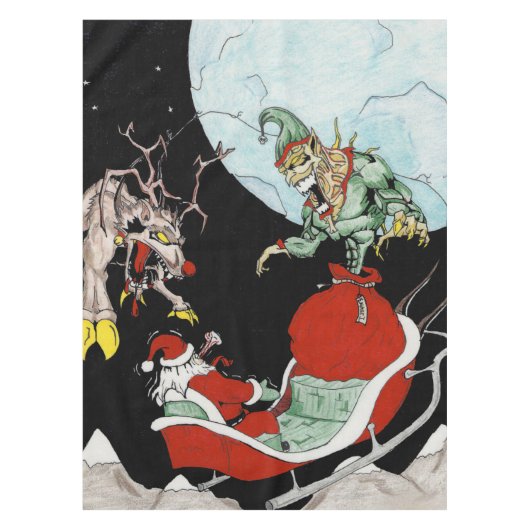 Kerst nachtmerrie Custom Katoen Tafelkleed (Voorkant)