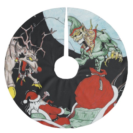 Kerst nachtmerrie Custom Tree Rok Kerstboom Rok (Voorkant)