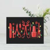 Kerst Nagel Tech Gereedschap Rendier Geweien Licht Kaart (Staand voorkant)