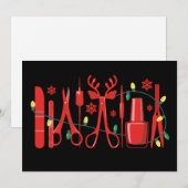 Kerst Nagel Tech Gereedschap Rendier Geweien Licht Kaart (Voorkant / Achterkant)