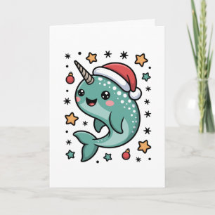 Kerst Narwal Kerstman Mut Sterren Ornament Zee Kaart