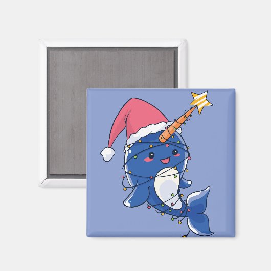 Kerst Narwal Magneet (Voorkant / Achterkant)