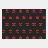 Kerst Native Eagle Totem Pole Black en Red Inpakpapier Vel (Voorkant 3)