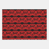 Kerst Native Eagle Totem Pole Black en Red Inpakpapier Vel (Voorkant 2)