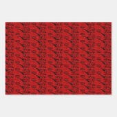 Kerst Native Eagle Totem Pole Black en Red Inpakpapier Vel (Voorkant)