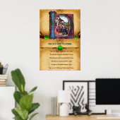 KERST Nativity Oud-Ierse zegen perkament Poster (Thuiskantoor)