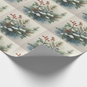Kerst Natuur Boeket met Holly Berry Cadeaupapier (Hoek)