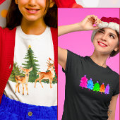 Kerst Natuur Rendieren Kardinalen Xmas Trees T-shirt