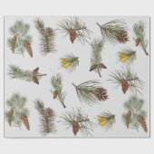 Kerst Natuur Thema dennenappels en takken Cadeaupapier (Vlak)