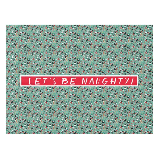 Kerst Naughty katten en kousen gepersonaliseerd Tafelkleed (Voorkant (Horizontaal))