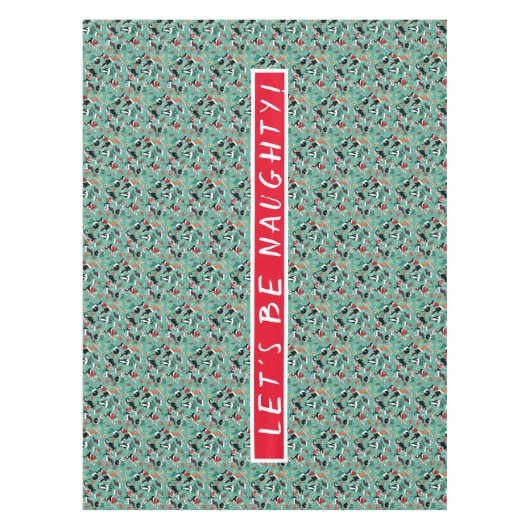 Kerst Naughty katten en kousen gepersonaliseerd Tafelkleed (Voorkant)