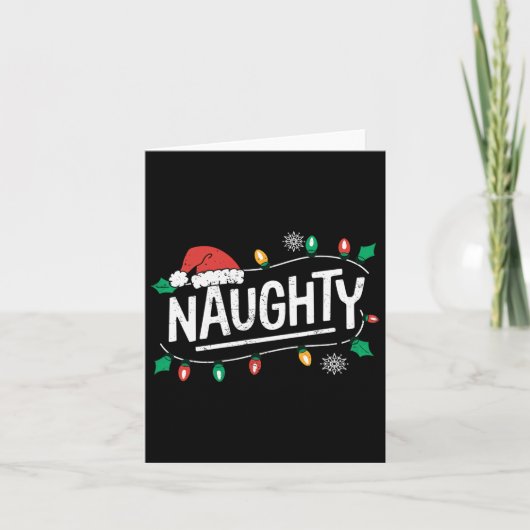 Kerst Naughty Nice bijpassende grappige kerstpaar Kaart (Voorkant)