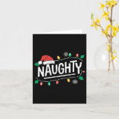 Kerst Naughty Nice bijpassende grappige kerstpaar Kaart (Gele Bloem)