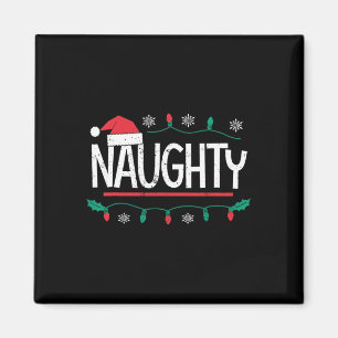 Kerst Naughty Nice bijpassende grappige kerstpaar Magneet