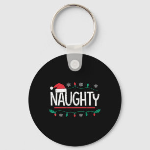 Kerst Naughty Nice bijpassende grappige kerstpaar Sleutelhanger