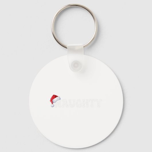 Kerst Naughty Nice bijpassende grappige kerstpaar Sleutelhanger (Voorkant)