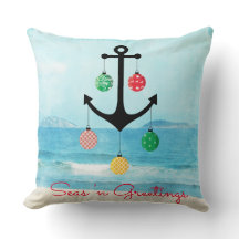 Kerst Nautical Pillow met Anchor