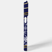 Kerst Navy Blauw Goud Monogrammed Sneeuwvlokken Case-Mate iPhone Case (Achterkant / Rechts)