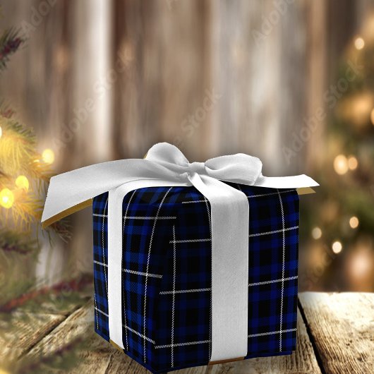 Kerst Navy Blue Buffalo Plaid Inpakpapier Vel