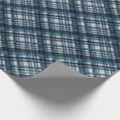 Kerst Navy Plaid Klassieke vakantie Eenvoudig Cadeaupapier (Hoek)