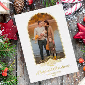 Kerst nep kant fantasie gouden boog effect foto folie uitnodiging