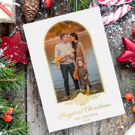 Kerst nep kant fantasie gouden boog effect foto folie uitnodiging