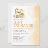 Kerst Neutrale Waterverf Gift Exchange Kaart (Voorkant)