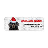 Kerst Newfoundland Santa Dog Retouradres Etiket (Voorkant)