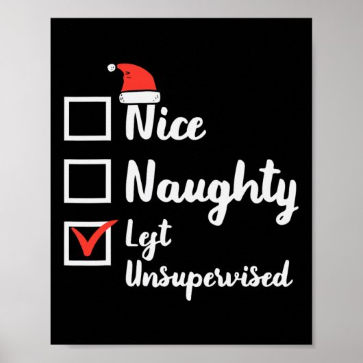 Kerst Nice Naughty liet ongecontroleerde kerstjong Poster (Voorkant)