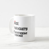 Kerst Nice Ondeugend Onvoldoende Bewijs Koffiemok (Voorkant links)
