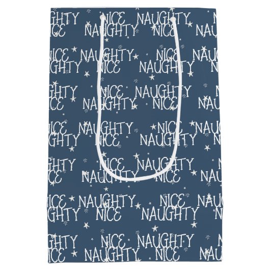 Kerst NICE ONDEUGEND Tekst op Sterren Medium Cadeauzakje (Achterkant)