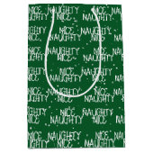 Kerst NICE ONDEUGEND Tekst Sneeuwvlokken Medium Cadeauzakje (Voorkant)