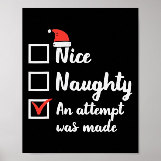 Kerst Nice ondeugende poging werd gemaakt Xmas Man Poster (Voorkant)