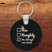 Kerst Nice ondeugende poging werd gemaakt Xmas Man Sleutelhanger (Voorkant)