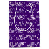 Kerst NICE ONDEUGENDE Tekst en Sneeuwvlokken Medium Cadeauzakje (Voorkant)