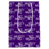 Kerst NICE ONDEUGENDE Tekst en Sneeuwvlokken Medium Cadeauzakje (Achterkant)