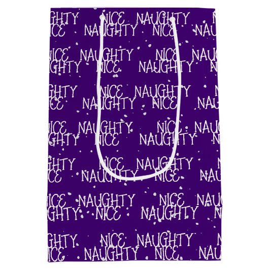 Kerst NICE ONDEUGENDE Tekst en Sneeuwvlokken Medium Cadeauzakje (Achterkant)