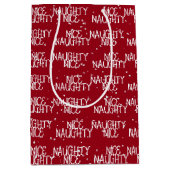 Kerst NICE ONDEUGENDE Tekst en Sneeuwvlokken Medium Cadeauzakje (Voorkant)