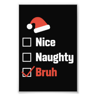 Kerst Nice Stoutige Broer Grappige Kerstlijst Foto Afdruk