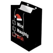 Kerst Nice Stoutige Broer Grappige Kerstlijst Medium Cadeauzakje (Voorkant Gekanteld)