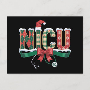 Kerst NICU Verpleegster Stethoscoop Vakantie Plaid Feestdagenkaart
