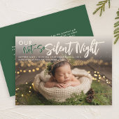 Kerst Niet Stille Nacht Groen Grappig Baby Foto Aankondiging