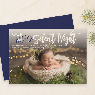 Kerst Niet Stille Nacht Marine Grappige Baby Foto Aankondiging