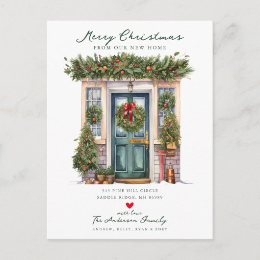 Kerst Nieuw Huis Verhuizing Aankondigingskaart (Voorkant)