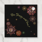 Kerst-nieuw jaar- kleurrijke en heldere sneeuwvlok bedankjes labels (Achterkant)