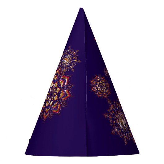 Kerst-nieuw jaar- kleurrijke en heldere sneeuwvlok feesthoedjes (Achterkant)