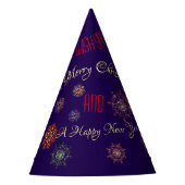 Kerst-nieuw jaar- kleurrijke en heldere sneeuwvlok feesthoedjes (Voorkant)