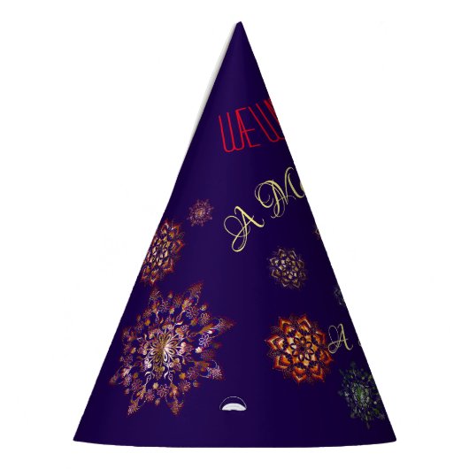 Kerst-nieuw jaar- kleurrijke en heldere sneeuwvlok feesthoedjes (Links)