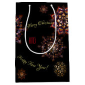 Kerst-nieuw jaar- kleurrijke en heldere sneeuwvlok medium cadeauzakje (Voorkant)